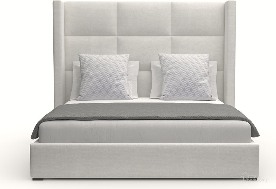 The appearance of Nativa Interiors Aylet Square Tufted Upholstered Medium 67 Inch California King Off White Bed designed by Nativa Interiors in the modern / contemporary interior design. This off white piece of furniture  was selected by 1StopBedrooms from Aylet Collection to add a touch of cosiness and style into your home. Sku: BED-AYLET-SQ-MID-CA-PF-WHITE. Bed Type: Panel Bed. Product Type: Panel Bed. Bed Size: California King. Material: Plywood. Image1