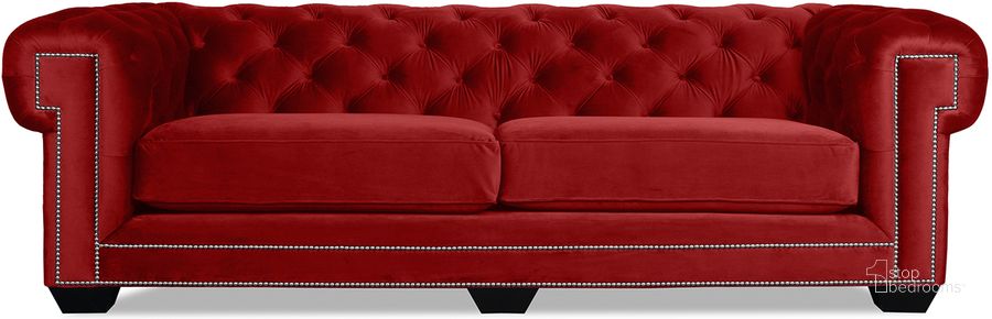 The appearance of Nativa Interiors Cornell Chesterfield Tufted 103 Inch Sofa In Red designed by Nativa Interiors in the modern / contemporary interior design. This red piece of furniture  was selected by 1StopBedrooms from Cornell Collection to add a touch of cosiness and style into your home. Sku: SOF-CORNELL-103-CL-MF-RED. Product Type: Sofa. Material: Plywood. Image1