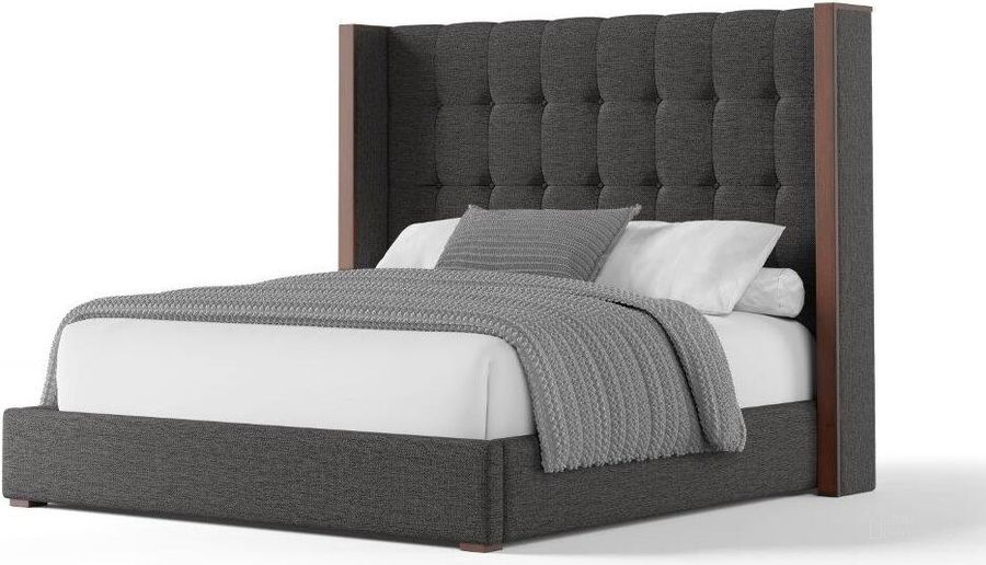 The appearance of Nativa Interiors Irenne Box Tufted Upholstered Medium 67 Inch California King Charcoal Bed designed by Nativa Interiors in the modern / contemporary interior design. This charcoal piece of furniture  was selected by 1StopBedrooms from Irenne Collection to add a touch of cosiness and style into your home. Sku: BED-IRENNE-BOX-MID-CA-PF-CHARCOAL. Bed Type: Panel Bed. Product Type: Panel Bed. Bed Size: California King. Material: Plywood. Image1