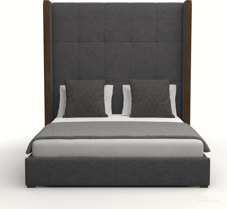 The appearance of Nativa Interiors Irenne Button Tufted Upholstered High 87 Inch California King Charcoal Bed designed by Nativa Interiors in the modern / contemporary interior design. This charcoal piece of furniture  was selected by 1StopBedrooms from Irenne Collection to add a touch of cosiness and style into your home. Sku: BED-IRENNE-BTN-HI-CA-PF-CHARCOAL. Bed Type: Panel Bed. Product Type: Panel Bed. Bed Size: California King. Material: Plywood. Image1