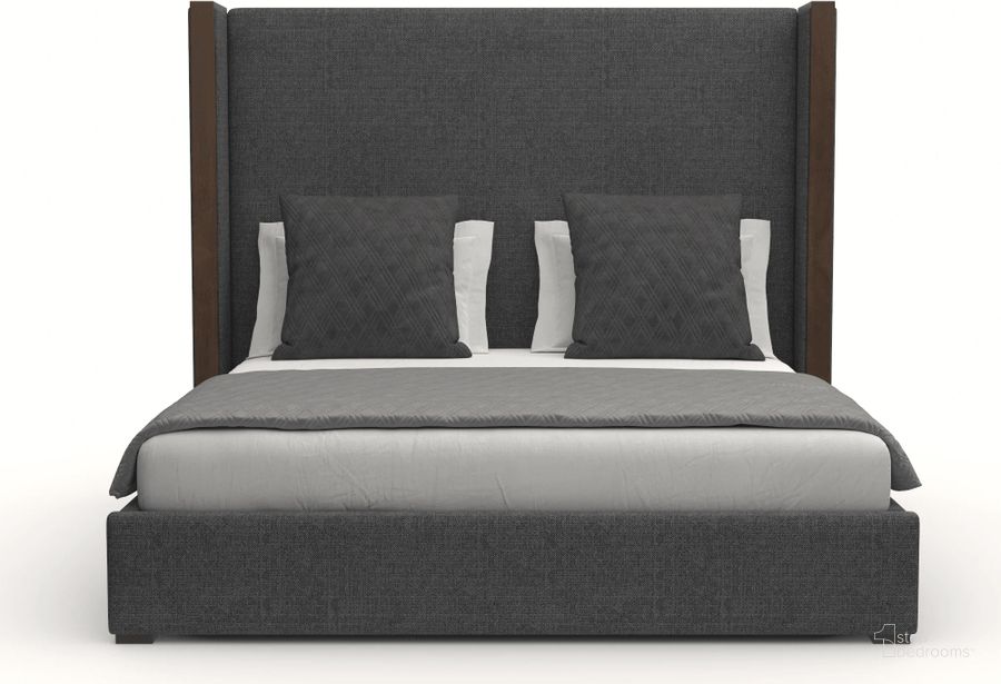The appearance of Nativa Interiors Irenne Plain Upholstered Medium 67 Inch California King Charcoal Bed designed by Nativa Interiors in the modern / contemporary interior design. This charcoal piece of furniture  was selected by 1StopBedrooms from Irenne Collection to add a touch of cosiness and style into your home. Sku: BED-IRENNE-PL-MID-CA-PF-CHARCOAL. Bed Type: Panel Bed. Product Type: Panel Bed. Bed Size: California King. Material: Plywood. Image1