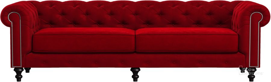 The appearance of Nativa Interiors London Tufted 103 Inch Sofa In Red designed by Nativa Interiors in the modern / contemporary interior design. This red piece of furniture  was selected by 1StopBedrooms from London Collection to add a touch of cosiness and style into your home. Sku: SOF-LONDON-103-CL-MF-RED. Product Type: Sofa. Material: Plywood. Image1