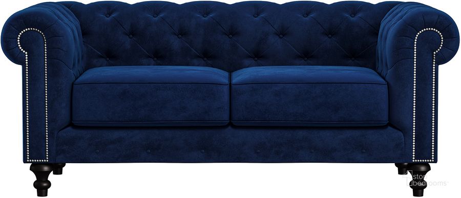 The appearance of Nativa Interiors London Tufted 72 Inch Sofa In Blue designed by Nativa Interiors in the modern / contemporary interior design. This blue piece of furniture  was selected by 1StopBedrooms from London Collection to add a touch of cosiness and style into your home. Sku: SOF-LONDON-72-CL-MF-BLUE. Product Type: Sofa. Material: Plywood. Image1