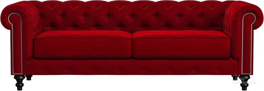 The appearance of Nativa Interiors London Tufted 90 Inch Sofa In Red designed by Nativa Interiors in the modern / contemporary interior design. This red piece of furniture  was selected by 1StopBedrooms from London Collection to add a touch of cosiness and style into your home. Sku: SOF-LONDON-90-CL-MF-RED. Product Type: Sofa. Material: Plywood. Image1