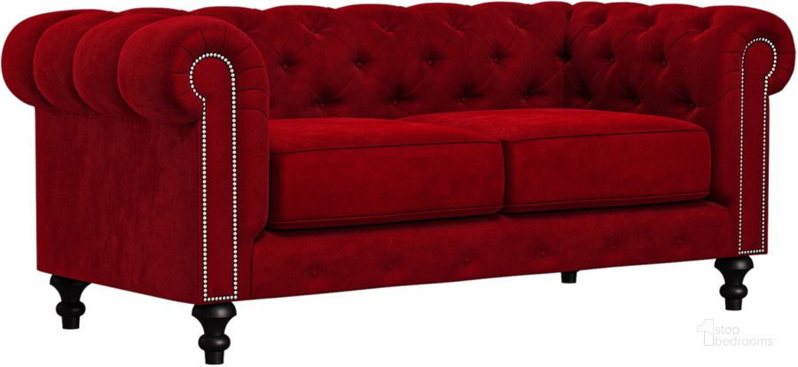 The appearance of Nativa Interiors London Tufted Deep Plush 72 Inch Sofa In Red designed by Nativa Interiors in the modern / contemporary interior design. This red piece of furniture  was selected by 1StopBedrooms from London Collection to add a touch of cosiness and style into your home. Sku: SOF-LONDON-72-DP-MF-RED. Product Type: Sofa. Material: Plywood. Image1