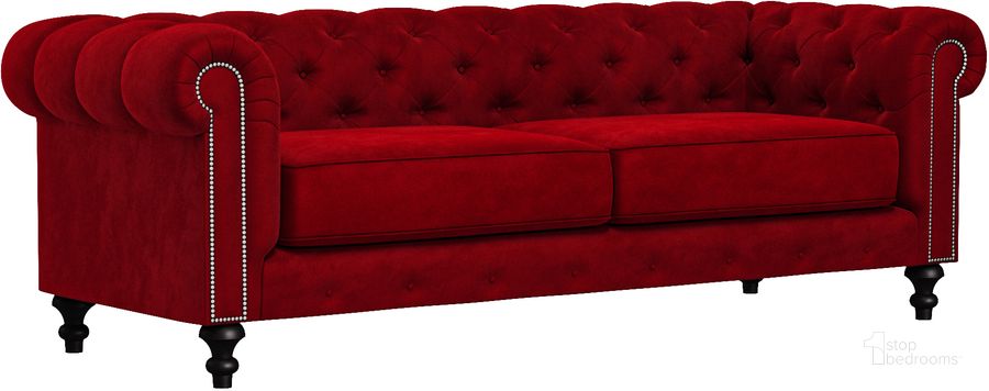 The appearance of Nativa Interiors London Tufted Deep Plush 90 Inch Sofa In Red designed by Nativa Interiors in the modern / contemporary interior design. This red piece of furniture  was selected by 1StopBedrooms from London Collection to add a touch of cosiness and style into your home. Sku: SOF-LONDON-90-DP-MF-RED. Product Type: Sofa. Material: Plywood. Image1