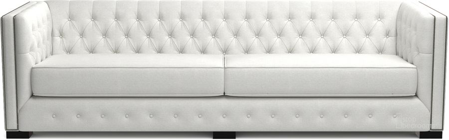 The appearance of Nativa Interiors Mirel Tufted 108 Inch Sofa In Off White designed by Nativa Interiors in the modern / contemporary interior design. This white piece of furniture  was selected by 1StopBedrooms from Mirel Collection to add a touch of cosiness and style into your home. Sku: SOF-MIREL-108-CL-PF-WHITE. Product Type: Sofa. Material: Plywood. Image1