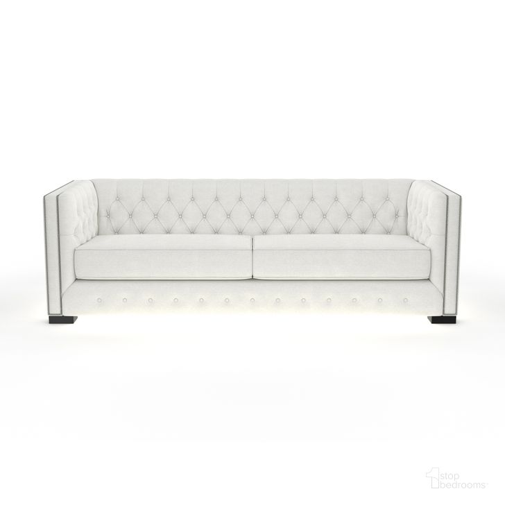 The appearance of Nativa Interiors Mirel Tufted 94 Inch Sofa In Off White designed by Nativa Interiors in the modern / contemporary interior design. This white piece of furniture  was selected by 1StopBedrooms from Mirel Collection to add a touch of cosiness and style into your home. Sku: SOF-MIREL-94-CL-PF-WHITE. Product Type: Sofa. Material: Plywood. Image1