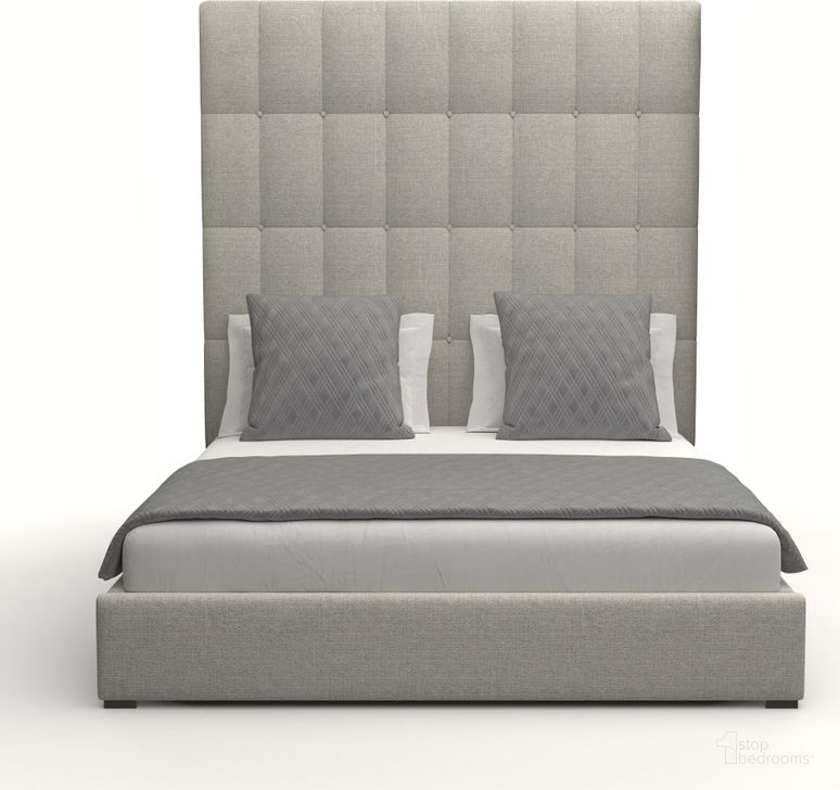 The appearance of Nativa Interiors Moyra Box Tufted Upholstered High 87 Inch California King Grey Bed designed by Nativa Interiors in the modern / contemporary interior design. This grey piece of furniture  was selected by 1StopBedrooms from Moyra Collection to add a touch of cosiness and style into your home. Sku: BED-MOYRA-BOX-HI-CA-PF-GREY. Bed Type: Panel Bed. Product Type: Panel Bed. Bed Size: California King. Material: Plywood. Image1