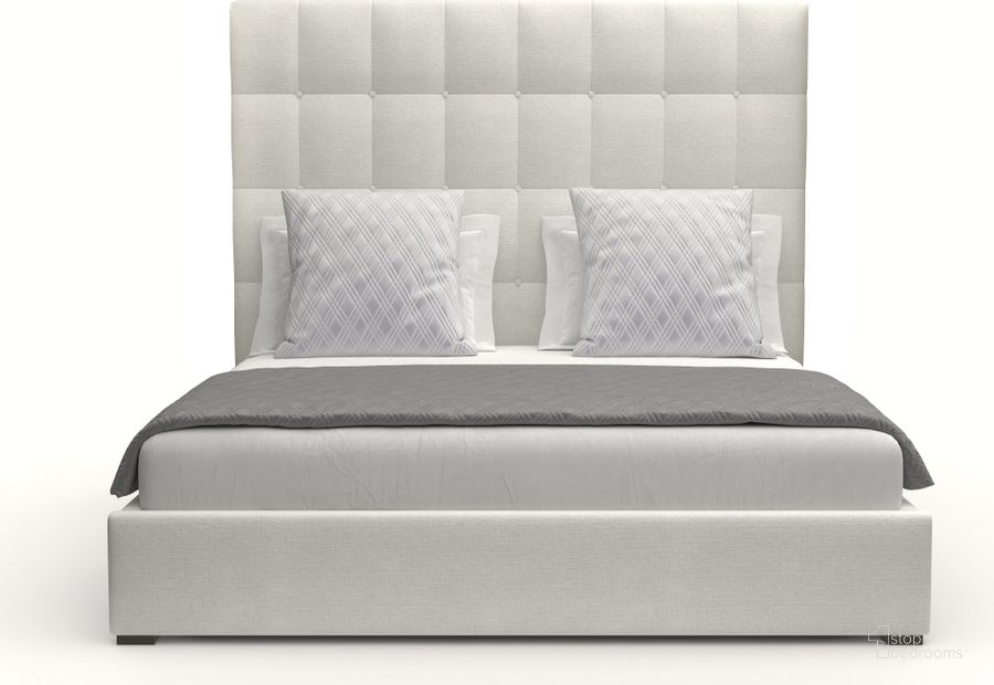 The appearance of Nativa Interiors Moyra Box Tufted Upholstered Medium 67 Inch California King Off White Bed designed by Nativa Interiors in the modern / contemporary interior design. This off white piece of furniture  was selected by 1StopBedrooms from Moyra Collection to add a touch of cosiness and style into your home. Sku: BED-MOYRA-BOX-MID-CA-PF-WHITE. Bed Type: Panel Bed. Product Type: Panel Bed. Bed Size: California King. Material: Plywood. Image1