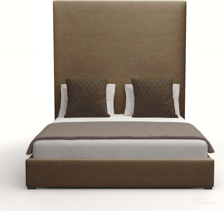 The appearance of Nativa Interiors Moyra Plain Upholstered High 87 Inch California King Brown Bed designed by Nativa Interiors in the modern / contemporary interior design. This brown piece of furniture  was selected by 1StopBedrooms from Moyra Collection to add a touch of cosiness and style into your home. Sku: BED-MOYRA-PL-HI-CA-PF-BROWN. Bed Type: Panel Bed. Material: Wood. Product Type: Panel Bed. Bed Size: California King. Image1