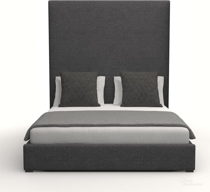 The appearance of Nativa Interiors Moyra Plain Upholstered High 87 Inch California King Charcoal Bed designed by Nativa Interiors in the modern / contemporary interior design. This charcoal piece of furniture  was selected by 1StopBedrooms from Moyra Collection to add a touch of cosiness and style into your home. Sku: BED-MOYRA-PL-HI-CA-PF-CHARCOAL. Bed Type: Panel Bed. Product Type: Panel Bed. Bed Size: California King. Material: Plywood. Image1