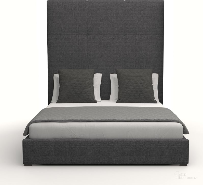 The appearance of Nativa Interiors Moyra Simple Tufted Upholstered High 87 Inch California King Charcoal Bed designed by Nativa Interiors in the modern / contemporary interior design. This charcoal piece of furniture  was selected by 1StopBedrooms from Moyra Collection to add a touch of cosiness and style into your home. Sku: BED-MOYRA-ST-HI-CA-PF-CHARCOAL. Bed Type: Panel Bed. Product Type: Panel Bed. Bed Size: California King. Material: Plywood. Image1