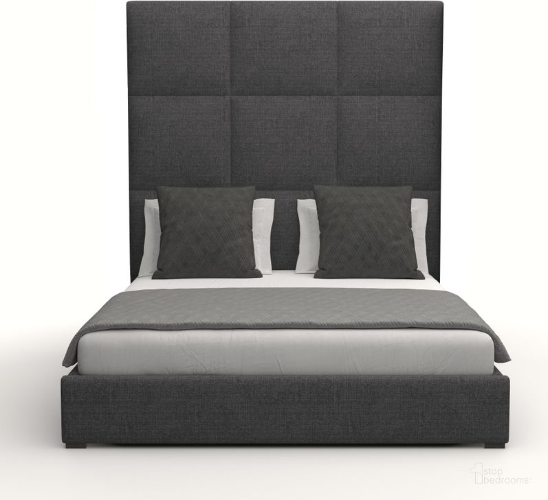 The appearance of Nativa Interiors Moyra Square Tufted Upholstered High 87 Inch California King Charcoal Bed designed by Nativa Interiors in the modern / contemporary interior design. This charcoal piece of furniture  was selected by 1StopBedrooms from Moyra Collection to add a touch of cosiness and style into your home. Sku: BED-MOYRA-SQ-HI-CA-PF-CHARCOAL. Bed Type: Panel Bed. Product Type: Panel Bed. Bed Size: California King. Material: Plywood. Image1