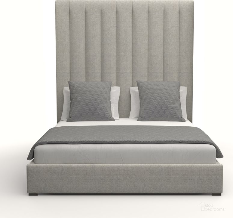 The appearance of Nativa Interiors Moyra Vertical Channel Tufted Upholstered High 87 Inch California King Grey Bed designed by Nativa Interiors in the modern / contemporary interior design. This grey piece of furniture  was selected by 1StopBedrooms from Moyra Collection to add a touch of cosiness and style into your home. Sku: BED-MOYRA-VC-HI-CA-PF-GREY. Bed Type: Panel Bed. Product Type: Panel Bed. Bed Size: California King. Material: Plywood. Image1
