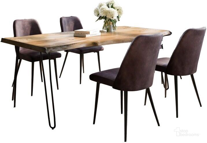 The appearance of Nature'S Edge Five Piece Solid Acacia Dining Set With Upholstered Mid-Century Modern Chairs In Brown 1985-79D-4-DOXCHDBN designed by Jofran in the modern / contemporary interior design. This dark brown piece of furniture  was selected by 1StopBedrooms from Nature'S Edge Collection to add a touch of cosiness and style into your home. Sku: 1985-79D-4-DOXCHDBN. Product Type: Dining Room Set. Material: Plywood. Image1