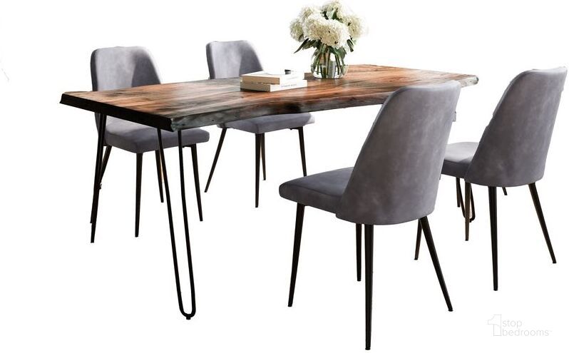 The appearance of Nature'S Edge Five Piece Solid Acacia Dining Set With Upholstered Mid-Century Modern Chairs In Grey 1781-79D-4-DOXCHGRY designed by Jofran in the modern / contemporary interior design. This grey piece of furniture  was selected by 1StopBedrooms from Nature'S Edge Collection to add a touch of cosiness and style into your home. Sku: 1781-79D-4-DOXCHGRY. Product Type: Dining Room Set. Material: Plywood. Image1