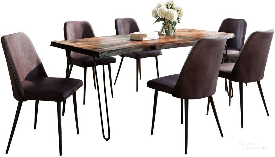 The appearance of Nature'S Edge Seven Piece Solid Acacia Dining Set With Upholstered Mid-Century Modern Chairs In Dark Brown designed by Jofran in the modern / contemporary interior design. This dark brown piece of furniture  was selected by 1StopBedrooms from Nature'S Edge Collection to add a touch of cosiness and style into your home. Sku: 1781-79D-6-DOXCHDBN. Product Type: Dining Room Set. Material: Plywood. Image1