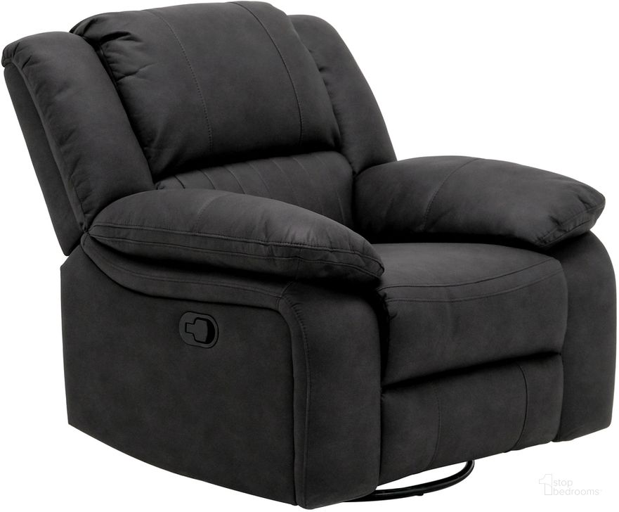 The appearance of Navaro Recliner In Black designed by Emerald Home Furnishings in the modern / contemporary interior design. This black piece of furniture  was selected by 1StopBedrooms from Navaro Collection to add a touch of cosiness and style into your home. Sku: U7120-04-06. Material: Metal. Product Type: Recliner. Image1