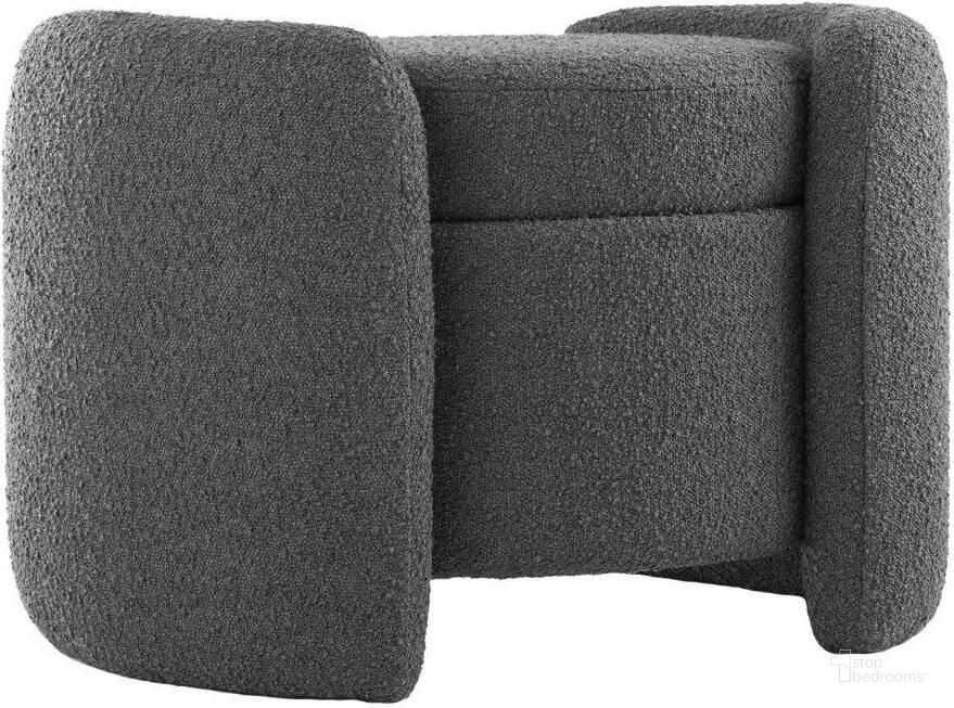 The appearance of Nebula Charcoal Boucle Upholstered Ottoman designed by Modway in the modern / contemporary interior design. This charcoal piece of furniture  was selected by 1StopBedrooms from Nebula Collection to add a touch of cosiness and style into your home. Sku: EEI-5561-CHA. Material: Wood. Product Type: Ottoman. Image1