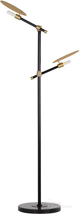 The appearance of Neela Floor Lamp designed by Sunpan in the modern / contemporary interior design. This black piece of furniture  was selected by 1StopBedrooms from Neela Collection to add a touch of cosiness and style into your home. Sku: 106796. Product Type: Floor Lamp. Material: Iron. Image1
