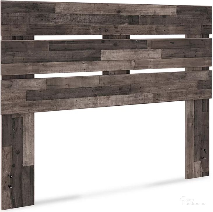 The appearance of Neilsville Multi Gray Queen Panel Headboard Only designed by Signature Design by Ashley in the transitional interior design. This multi gray piece of furniture  was selected by 1StopBedrooms from Neilsville Collection to add a touch of cosiness and style into your home. Sku: EB2120-157. Material: Wood. Product Type: Headboard. Bed Size: Queen. Image1