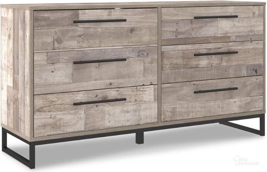 The appearance of Neilsville Whitewash Six Drawer Dresser designed by Signature Design by Ashley in the transitional interior design. This white wash piece of furniture  was selected by 1StopBedrooms from Neilsville Collection to add a touch of cosiness and style into your home. Sku: EB2320-131. Material: Metal. Product Type: Dresser. Image1