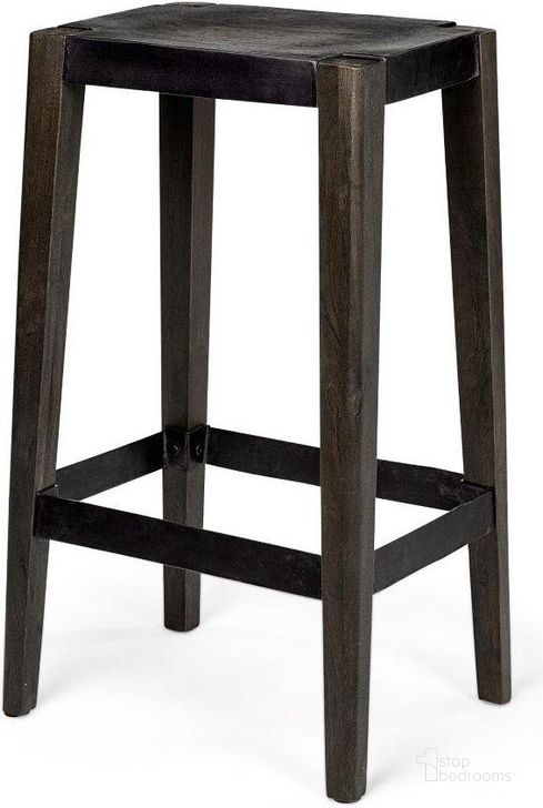 The appearance of Nell 30 Inch Seat Height Black Metal Seat And Foot Rest With Black Wood Legs Stool designed by Mercana in the modern / contemporary interior design. This dark brown and black piece of furniture  was selected by 1StopBedrooms from Nell Collection to add a touch of cosiness and style into your home. Sku: 69007. Material: Wood. Product Type: Barstool. Image1