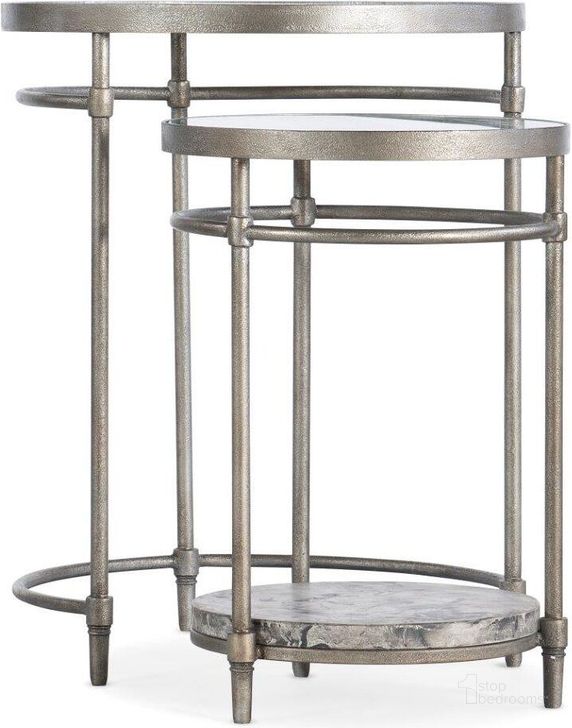 The appearance of Nesting Table designed by Hooker in the transitional interior design. This silver piece of furniture  was selected by 1StopBedrooms from 5889-80 Collection to add a touch of cosiness and style into your home. Sku: 5889-80113-00. Material: Metal. Product Type: Nesting Table. Image1
