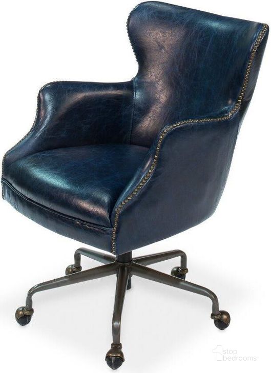 The appearance of Nevill Blue Office Chair designed by Sarreid in the transitional interior design. This blue piece of furniture  was selected by 1StopBedrooms from Nevill Collection to add a touch of cosiness and style into your home. Sku: 30613. Product Type: Office Chair. Image1