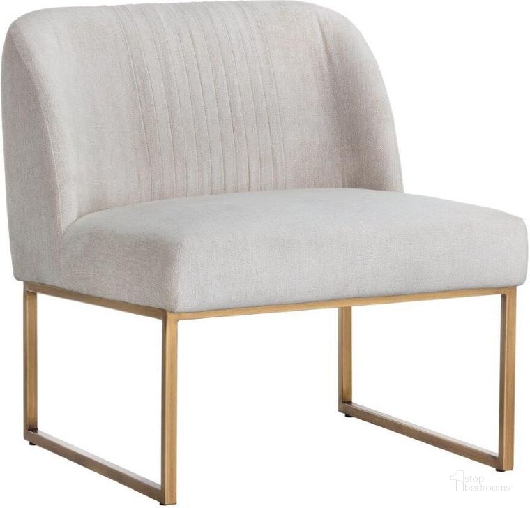 The appearance of Mixt Nevin Polo Club Muslin Lounge Chair designed by Sunpan in the modern / contemporary interior design. This cream piece of furniture  was selected by 1StopBedrooms from Nevin Collection to add a touch of cosiness and style into your home. Sku: 105093. Material: Fabric. Product Type: Lounge Chair. Image1