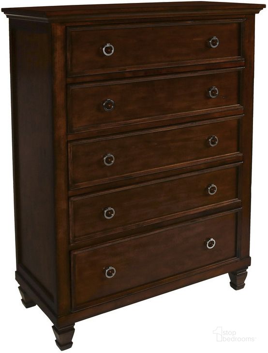 The appearance of New Classic Furniture Tamarack Chest In Brown Cherry 00 043 070 designed by New Classic in the modern / contemporary interior design. This brown cherry piece of furniture  was selected by 1StopBedrooms from Tamarack Collection to add a touch of cosiness and style into your home. Sku: BB044C-070. Material: Wood. Product Type: Chest. Image1