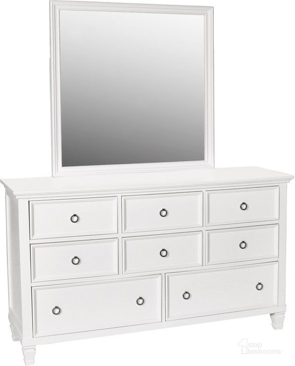 The appearance of New Classic Tamarack 8 Drawer Dresser In White 00 044 050 designed by New Classic in the country / farmhouse interior design. This white piece of furniture  was selected by 1StopBedrooms from Tamarack Collection to add a touch of cosiness and style into your home. Sku: BB044W-050. Material: Wood. Product Type: Dresser. Image1