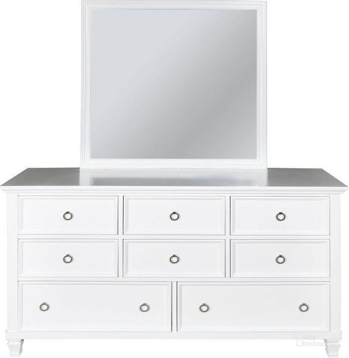 The appearance of New Classic Tamarack Mirror In White 00 044 060 designed by New Classic in the country / farmhouse interior design. This white piece of furniture  was selected by 1StopBedrooms from Tamarack Collection to add a touch of cosiness and style into your home. Sku: BB044W-060. Material: Wood. Product Type: Mirror. Image1