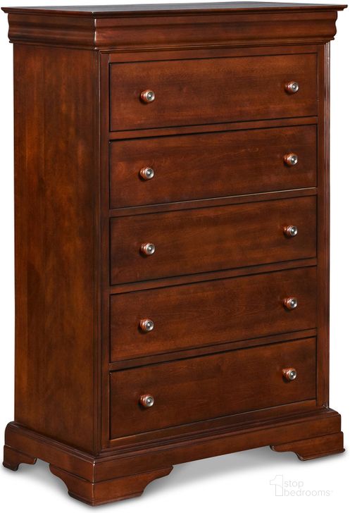 The appearance of New Classic Versaille 5 Drawer Lift Top Chest In Bordeaux Finish 1040 070 designed by New Classic in the traditional interior design. This bordeaux piece of furniture  was selected by 1StopBedrooms from Versaille Collection to add a touch of cosiness and style into your home. Sku: BH1040-070. Material: Wood. Product Type: Chest. Image1