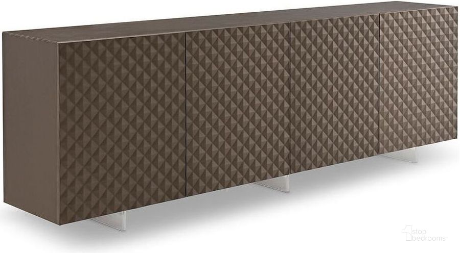 The appearance of New York Dark Grey Matt Sideboard designed by Bellini Modern Living in the transitional interior design. This gray piece of furniture  was selected by 1StopBedrooms from New Collection to add a touch of cosiness and style into your home. Sku: New York SB DGY. Product Type: Sideboard. Image1