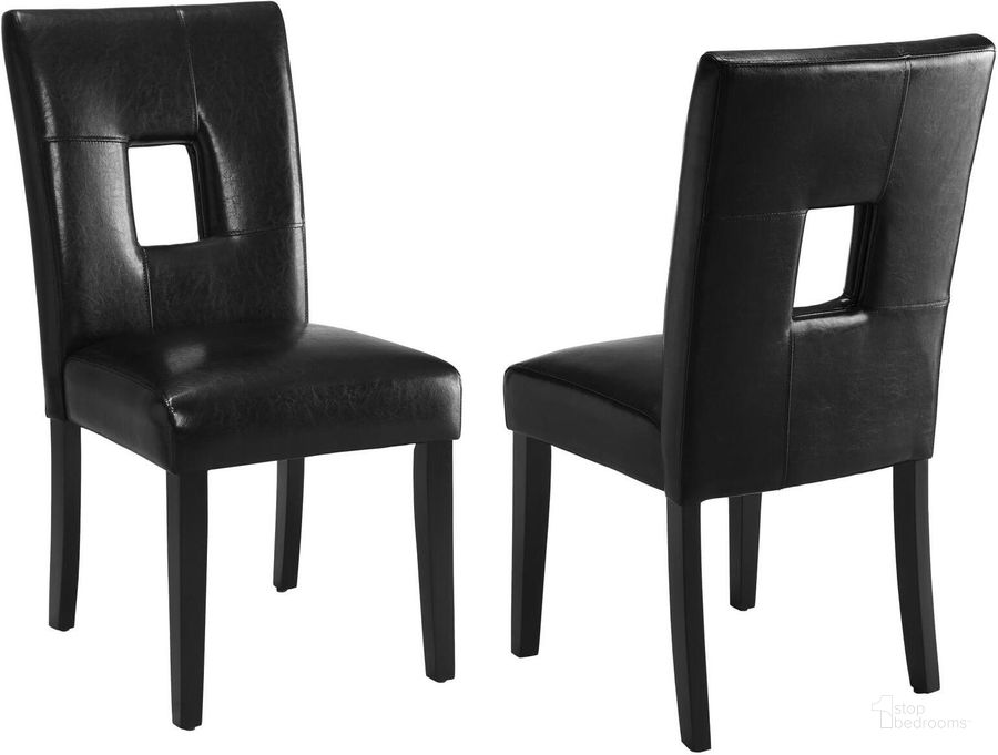 The appearance of Newbridge Black Dining Chair Set of 2 designed by Coaster in the transitional interior design. This black piece of furniture  was selected by 1StopBedrooms from Newbridge Collection to add a touch of cosiness and style into your home. Sku: 103612BLK. Product Type: Dining Chair. Material: Vinyl. Image1