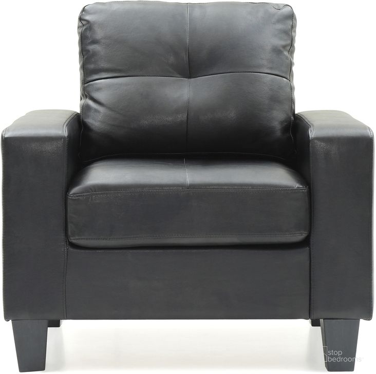 The appearance of Newbury Club Chair G463A (Black) designed by Glory in the modern / contemporary interior design. This black leather piece of furniture  was selected by 1StopBedrooms from Newbury Collection to add a touch of cosiness and style into your home. Sku: G463A-C-Newbury Club Chair. Material: Faux Leather. Product Type: Chair. Image1