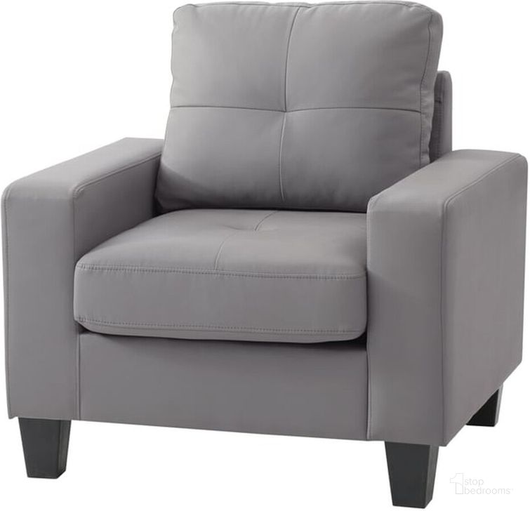 The appearance of Newbury Club Chair (Gray) designed by Glory in the modern / contemporary interior design. This gray piece of furniture  was selected by 1StopBedrooms from Newbury Collection to add a touch of cosiness and style into your home. Sku: G461A-C-Newbury Club Chair. Material: Faux Leather. Product Type: Chair. Image1