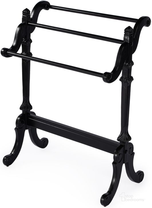 The appearance of Newhouse Blanket Stand In Black designed by Butler Specialty Company in the traditional interior design. This black piece of furniture  was selected by 1StopBedrooms from Newhouse Collection to add a touch of cosiness and style into your home. Sku: 1910111. Product Type: Rack. Material: Rubberwood. Image1