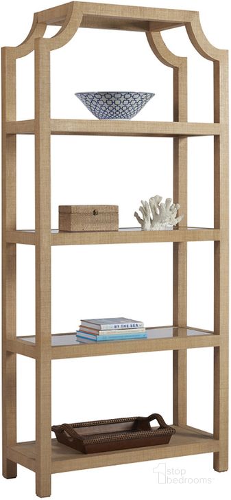 The appearance of Newport Beachcomber Raffia Etagere By Barclay Butera designed by Barclay Butera in the transitional interior design. This brown piece of furniture  was selected by 1StopBedrooms from Newport Collection to add a touch of cosiness and style into your home. Sku: 01-0920-990. Material: Wood. Product Type: Etagere. Image1