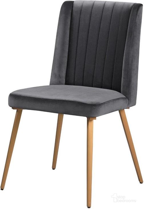 The appearance of Newport Gray Velvet Dining Chair With Gold Legs Set of 2 designed by Best Master Furniture in the modern / contemporary interior design. This gray piece of furniture  was selected by 1StopBedrooms from Newport Collection to add a touch of cosiness and style into your home. Sku: A806GC. Product Type: Dining Chair. Material: Velvet. Image1