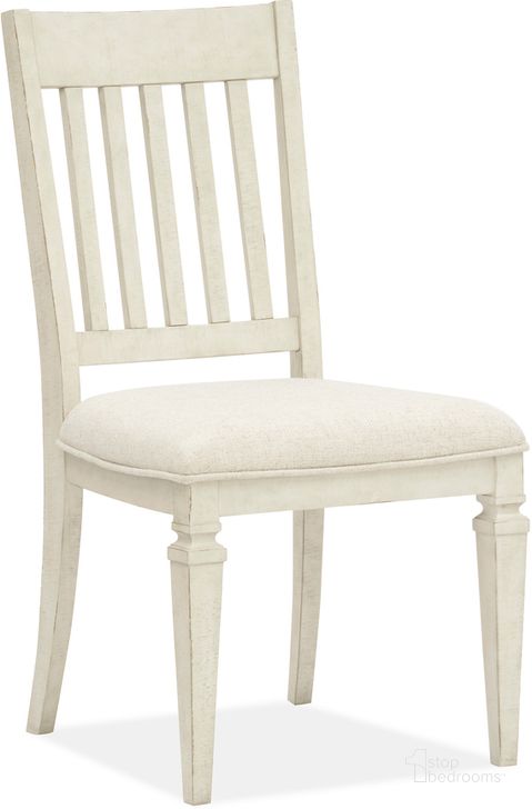 The appearance of Newport Dining Side Chair With Upholstered Seat Set of 2 designed by Magnussen in the  interior design. This alabaster piece of furniture  was selected by 1StopBedrooms from Newport Collection to add a touch of cosiness and style into your home. Sku: D5430-62. Product Type: Side Chair. Material: Pine. Image1
