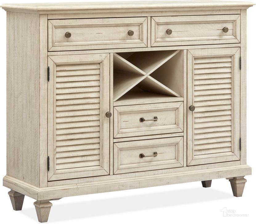 The appearance of Newport Server designed by Magnussen in the  interior design. This alabaster piece of furniture  was selected by 1StopBedrooms from Newport Collection to add a touch of cosiness and style into your home. Sku: D5430-15. Product Type: Server. Material: Pine. Image1