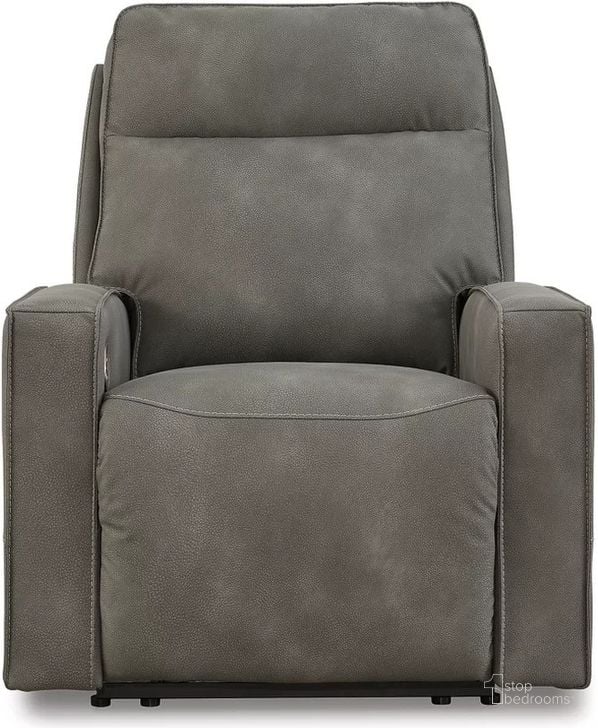 The appearance of Next-Gen Durapella Power Recliner And Adjustable Headrest In Slate designed by Signature Design by Ashley in the modern / contemporary interior design. This slate piece of furniture  was selected by 1StopBedrooms from Next-Gen Durapella Collection to add a touch of cosiness and style into your home. Sku: 4510206. Material: Fabric. Product Type: Recliner. Image1
