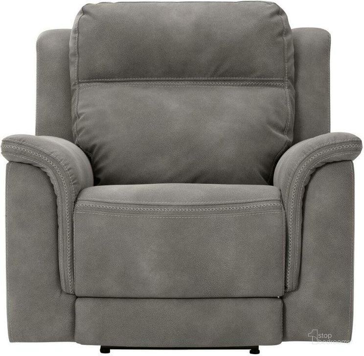 The appearance of Next-Gen Durapella Power Recliner With Adjustable Headrest In Slate designed by Signature Design by Ashley in the modern / contemporary interior design. This slate piece of furniture  was selected by 1StopBedrooms from Next-Gen Durapella Collection to add a touch of cosiness and style into your home. Sku: 5930113. Material: Fabric. Product Type: Recliner. Image1