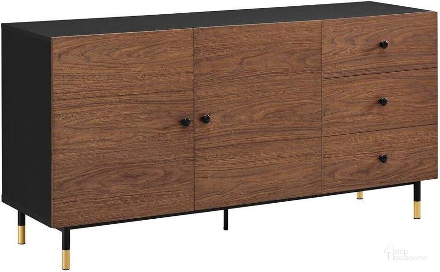 The appearance of Nexus Storage Cabinet Sideboard In Black Walnut designed by Modway in the modern / contemporary interior design. This black walnut piece of furniture  was selected by 1StopBedrooms from Nexus Collection to add a touch of cosiness and style into your home. Sku: EEI-6283-BLK-WAL. Material: MDF. Product Type: Accent Cabinet. Image1