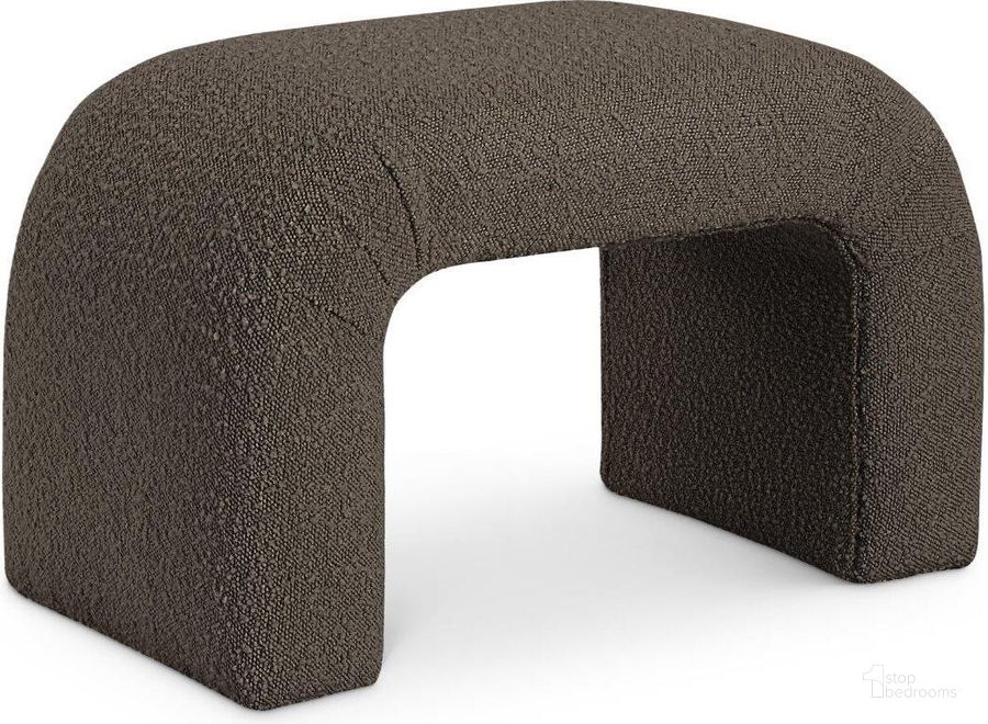 The appearance of Niagara Brown Boucle Fabric Bench 169Brown designed by Meridian in the modern / contemporary interior design. This brown piece of furniture  was selected by 1StopBedrooms from Niagara Collection to add a touch of cosiness and style into your home. Sku: 169Brown. Material: Wood. Product Type: Bench. Image1