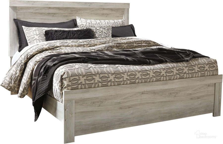 The appearance of Nickleby White Wash King Panel Bed 0qd2324146 designed by Isaac Tahari in the transitional interior design. This white wash piece of furniture  was selected by 1StopBedrooms from Nickleby Collection to add a touch of cosiness and style into your home. Sku: B331-58;B331-56;B331-97. Bed Type: Panel Bed. Material: Wood. Product Type: Panel Bed. Bed Size: King. Image1