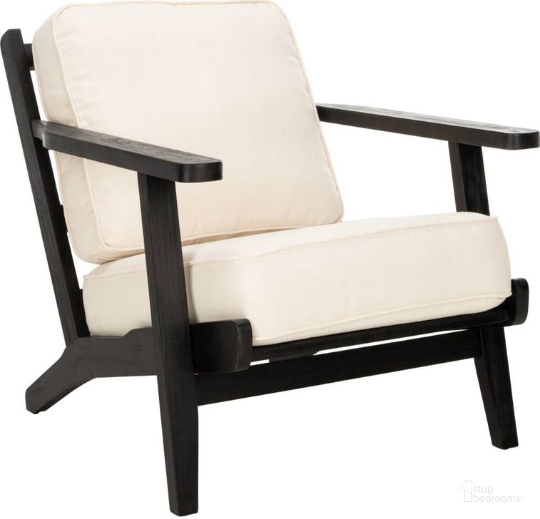 The appearance of Nico Bone White and Black Mid Century Accent Chair designed by Safavieh in the transitional interior design. This black piece of furniture  was selected by 1StopBedrooms from Nico Collection to add a touch of cosiness and style into your home. Sku: ACH4501A. Material: Wood. Product Type: Accent Chair. Image1